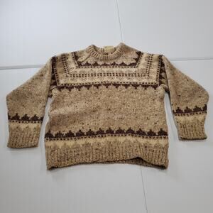 Vintage Gaeltarra Sweater Mens Large Wool Knit Ireland Fair Isle 80s